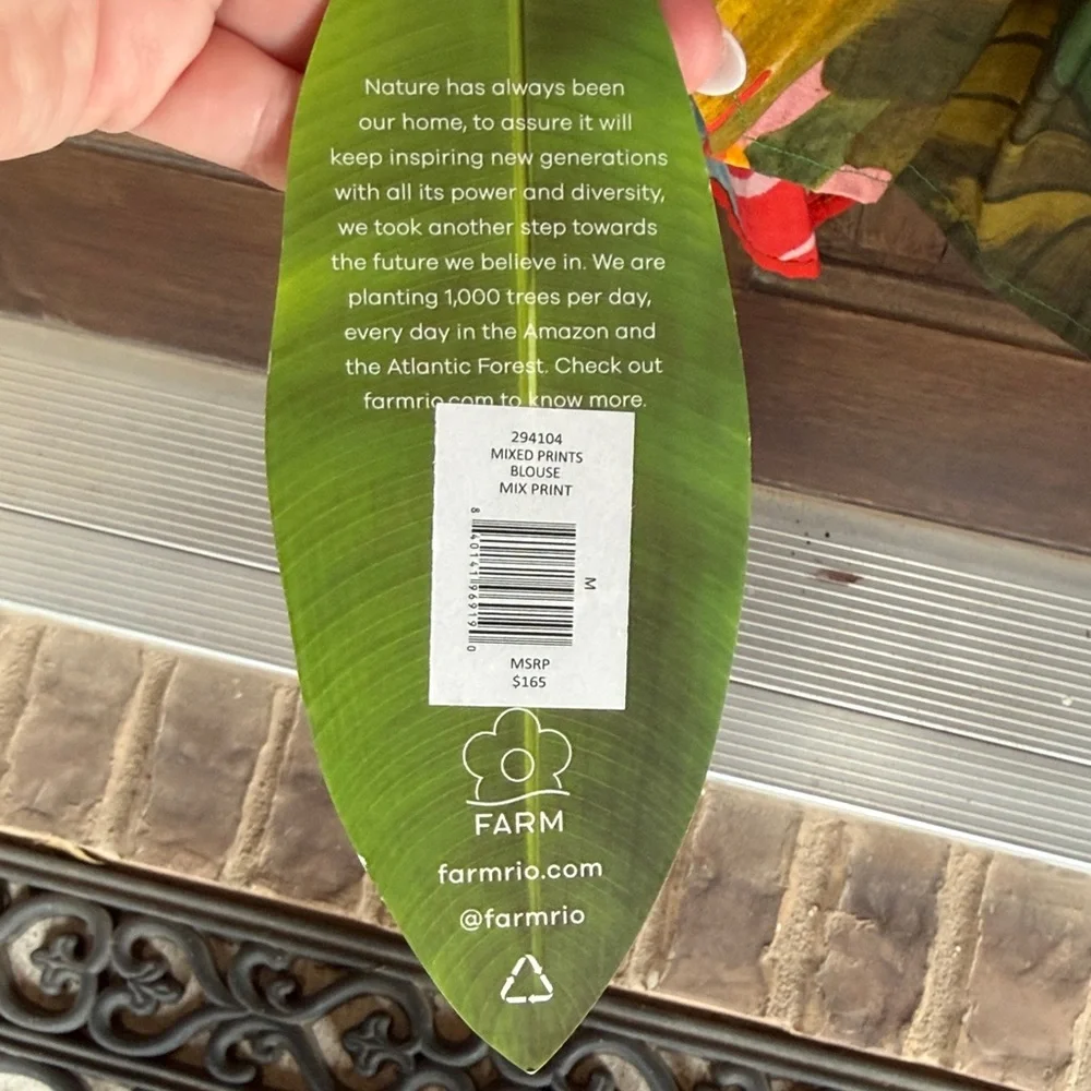 FARM Rio Multicolor Tropical Ruffle Top - Picture 2 of 4